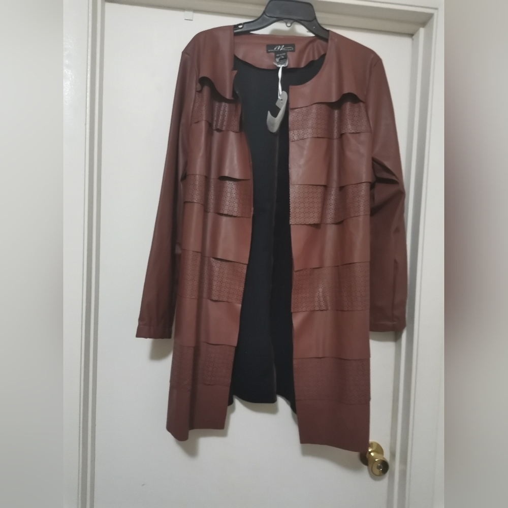 NWT Midnight Velvet Brown Faux Leather XL